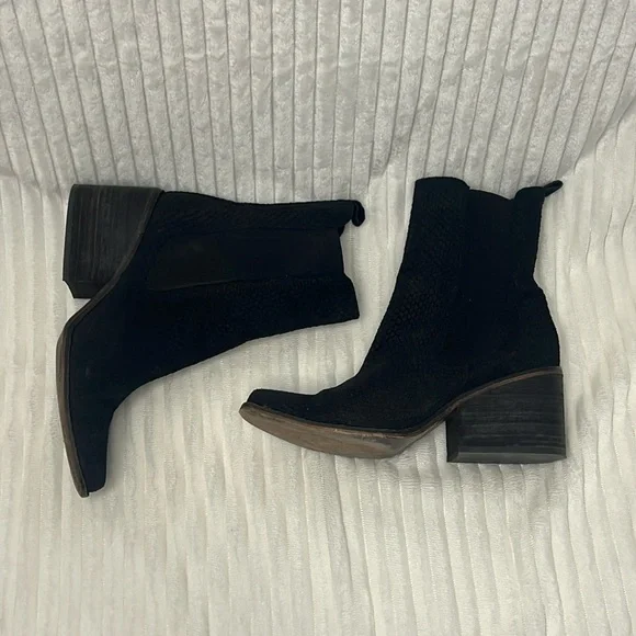 Free People Benson chelsea boot black western ankle heeled snake leather - Picture 2 of 12